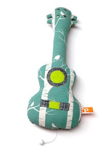 Image of Petit ukulélé boîte à musique * modèle "Arbres et oiseaux"