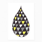 Image of Monochrome/Yellow Drop Postcard