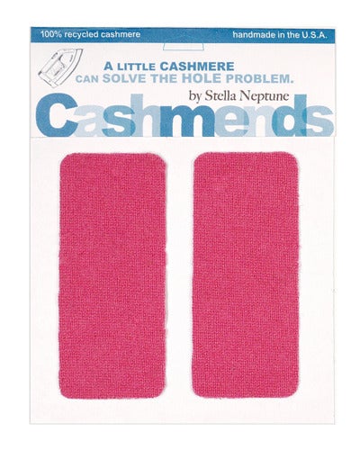 Image of Iron-On Cashmere Elbow Patches - Dark Pink