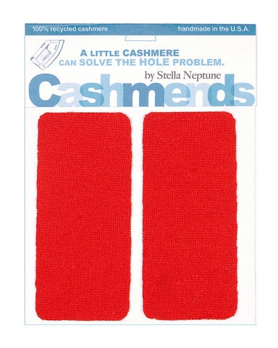 Image of Iron-On Cashmere Elbow Patches - TOMATO RED