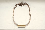 Image of Grey Onyx & Vintage Brass Necklace