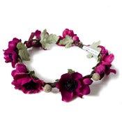 Image of Anemone Floral Crown - Burgundy