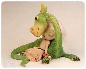 Image of SOLD! - Woodland Dreaming - Dragon Sculpture by Martin Obakke