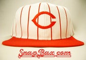 Image of Deadstock Vintage Cincinnati Reds Pinstripe Signature Snapback Hat Cap
