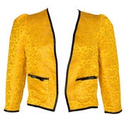 Image of 40% OFF! Yellow Midas Jacquard Crop Jacket