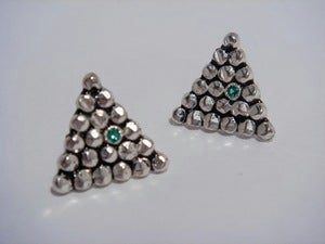 Image of Sterling Silver Pyramids with Precious Stone