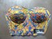 Image of Magical Wonderland Blue Beaded Rose Flower Floral Batik Print Strap Corset Crop Top Bustier