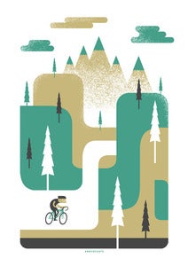 Image of 'Ride to the Hills' - silkscreen print *FREE POSTAGE*