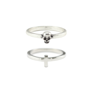 Image of Cross & Skull. Tiny Knuckle Rings