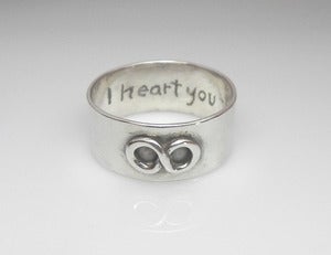 Image of Wide Band Infinity Ring in Sterling Silver