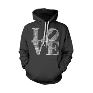 Image of Classic LOVE Hoodie (Black/White)