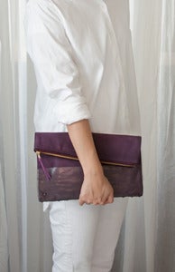 Image of PAINT DIPPED CLUTCH-WINE