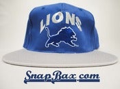 Image of Vintage Deadstock Detroit Lions Blue and Silver Snapback hat cap