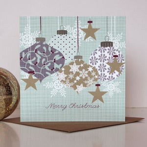 Image of Hanging Baubles Christmas Card