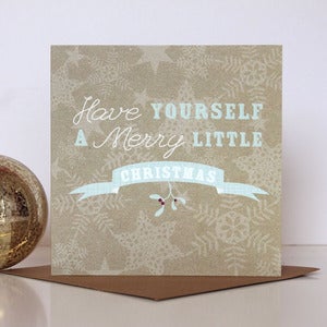 Image of 'Merry Little Christmas' Typographic Card