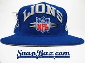 Image of Deadstock Vintage Detroit Lions Logo Athletic Blue Diamond Snapback Hat Cap