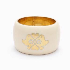 Image of Lovebirds Bangle | Bone + Golden