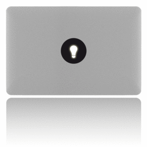 Image of MacBook sticker lightbulb