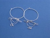 Image of winged birdie hoops- medium