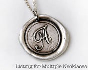 Image of Multiple necklaces As seen in Beautiful Bride Magazine September issue! Monogram wax seal necklaces