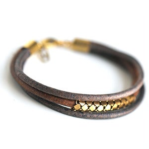 Vintage Mesh and Leather Surround Bracelet