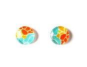 Image of Bright Floral - Round Glass Studs