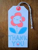 Image of Set of 5 hand screen printed "THANK YOU" gift tags