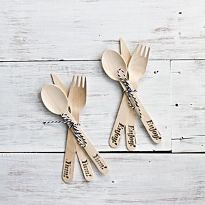 Image of Stamped Wooden Cutlery