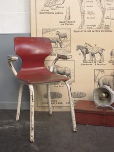 Image of Chaise vintage pour enfants Tubax vintage school chair
