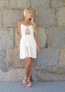 Image of Anita: Ivory silk and vintage beaded tulle slip dress 