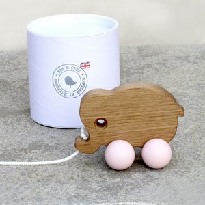 Image of NEW! Pull Along Elephant toy - Baby Pink