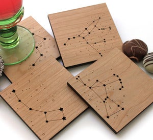 Our Night Sky Wood Constellation Coasters