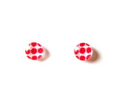 Red Dots - Teensy Glass Studs
