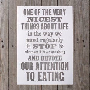 Image of Pavarotti quote Letterpress Poster LAST ONE!