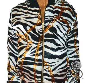 Image of Queen Zebra Silk Cropped  Jacket