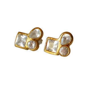 Image of White Topaz Cluster Stud