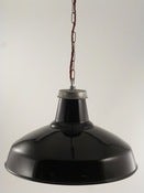 Image of GLOSS BLACK ENAMEL | vintage floodlight reflector | EXTRA-LARGE