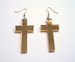 Image of Gold Mirror Cross earrings.