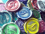 Image of 6 for the price of 5 painted wax seal necklaces by Ritzy Misfit Your choice of letters and colors