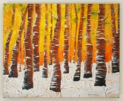 Image of Birch Trees in the Snow-16x20 Fine Art Canvas Print 