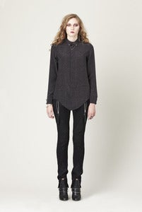 Image of LACE UP BUTTON BLOUSE