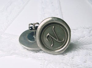 Image of NEW monogram Wax Seal Stamp Earrings by Ritzy Misfit