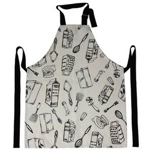 Image of Kids' apron screen printed hemp/organic cotton with adjustable neck strap