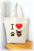 Image of I love Bull Dog Tote