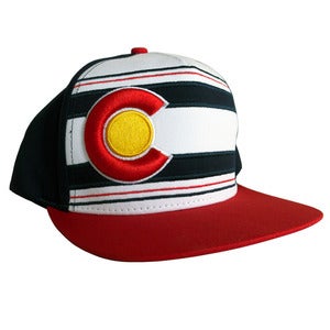 Image of Coloradical Colorado Flag Flat Bill Snapback Hat