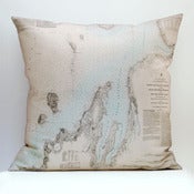 Image of Vintage GRAND TRAVERSE BAY Chart 18" x 18" Pillow Cover