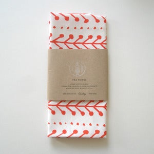 Image of Berry Tea Towel - Red