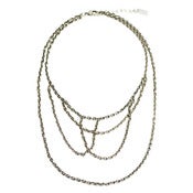 Image of fox web necklace: antique silver
