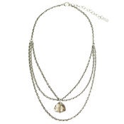 Image of mirror points necklace: smoky/antiqued silver