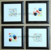 Image of Original art - abstract watercolor and pencil  - set of four